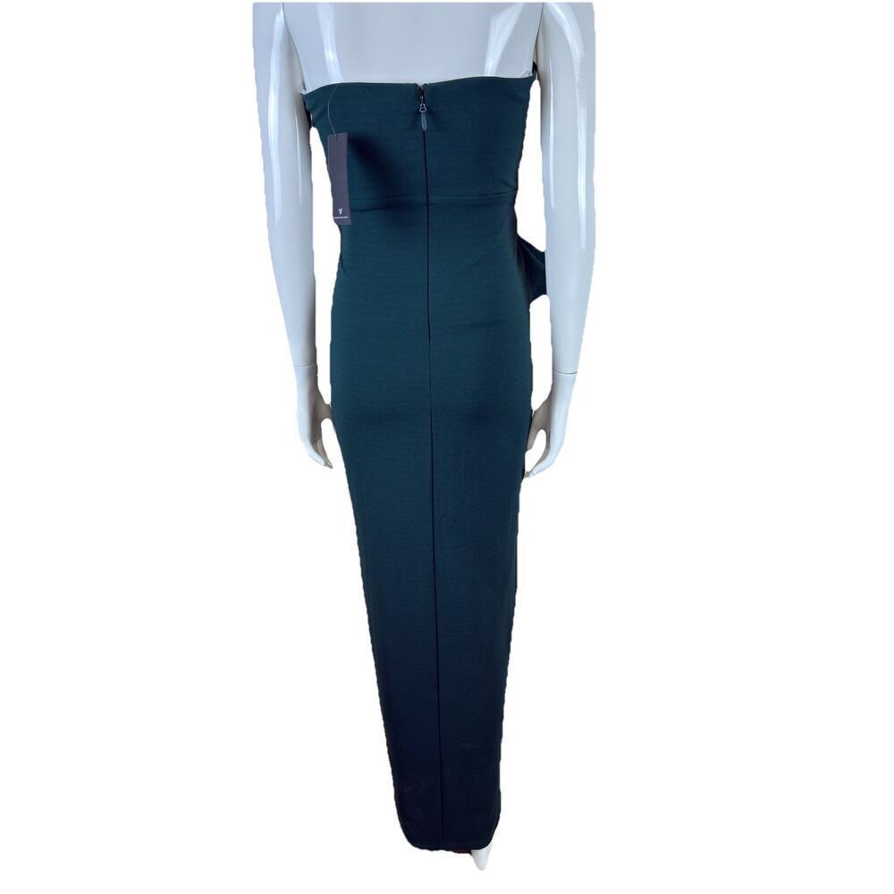 Lulus Teal Blue Strapless Maxi Dress With Split Front Hem Formal Gown XS NWT - Picture 5 of 15